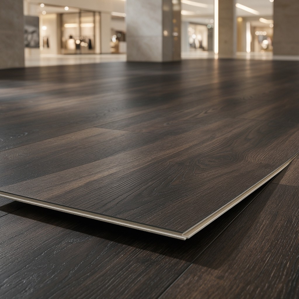 SPC premium commercial flagship 8.0mm dark wood grain wide plank