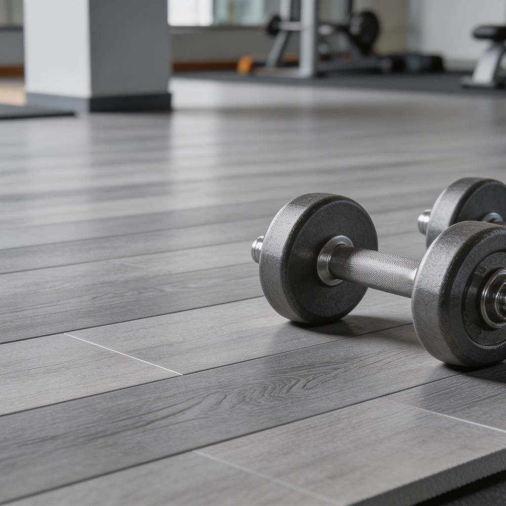 SPC-Boden Fitness und Sport 7.5 mm dunkle Holzoptik EVA-Matte