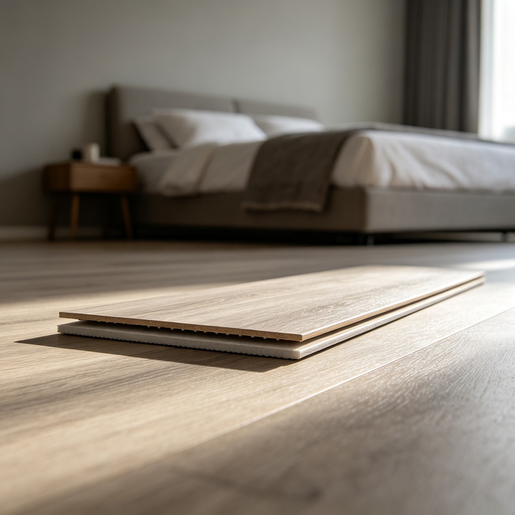 SPC residential quiet 5.5mm light oak grain with IXPE acoustic pad